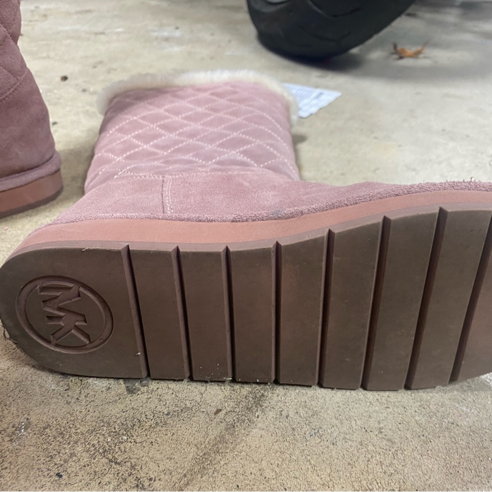 Size 8 Pink leather quilted sheep wool lined boots good condition - Picture 5 of 6